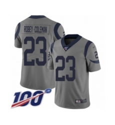 Youth Los Angeles Rams #23 Nickell Robey-Coleman Limited Gray Inverted Legend 100th Season Football Jersey