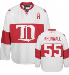 Youth Reebok Detroit Red Wings #55 Niklas Kronwall Authentic White Third NHL Jersey