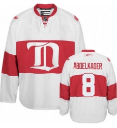 Women's Reebok Detroit Red Wings #8 Justin Abdelkader Authentic White Third NHL Jersey