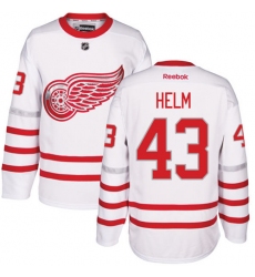 Men's Reebok Detroit Red Wings #43 Darren Helm Authentic White 2017 Centennial Classic NHL Jersey