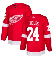 Youth Adidas Detroit Red Wings #24 Chris Chelios Authentic Red Home NHL Jersey
