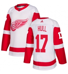 Women's Adidas Detroit Red Wings #17 Brett Hull Authentic White Away NHL Jersey