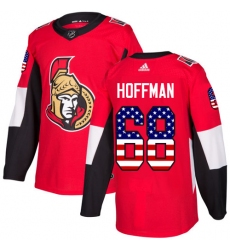 Youth Adidas Ottawa Senators #68 Mike Hoffman Authentic Red USA Flag Fashion NHL Jersey