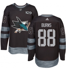 Men's Adidas San Jose Sharks #88 Brent Burns Premier Black 1917-2017 100th Anniversary NHL Jersey