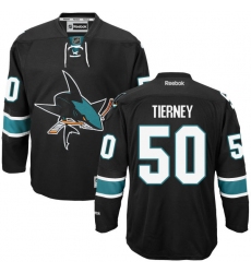 Men's Reebok San Jose Sharks #50 Chris Tierney Premier Black Third NHL Jersey