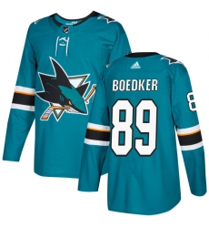 Youth Adidas San Jose Sharks #89 Mikkel Boedker Premier Teal Green Home NHL Jersey
