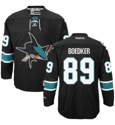 Youth Reebok San Jose Sharks #89 Mikkel Boedker Authentic Black Third NHL Jersey