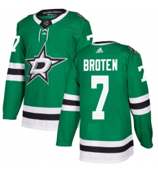 Men's Adidas Dallas Stars #7 Neal Broten Authentic Green Home NHL Jersey