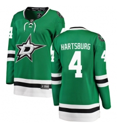 Women's Dallas Stars #4 Craig Hartsburg Authentic Green Home Fanatics Branded Breakaway NHL Jersey