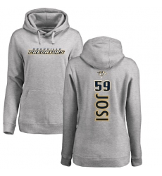 NHL Women's Adidas Nashville Predators #59 Roman Josi Ash Backer Pullover Hoodie