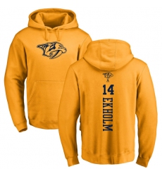 NHL Adidas Nashville Predators #14 Mattias Ekholm Gold One Color Backer Pullover Hoodie