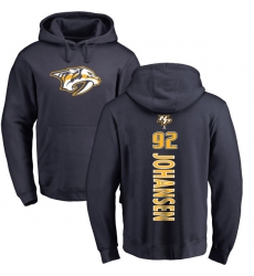 NHL Adidas Nashville Predators #92 Ryan Johansen Navy Blue Backer Pullover Hoodie