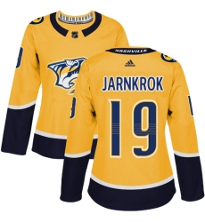 Women's Adidas Nashville Predators #19 Calle Jarnkrok Authentic Gold Home NHL Jersey