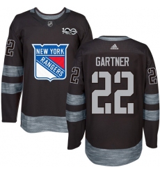 Men's Adidas New York Rangers #22 Mike Gartner Premier Black 1917-2017 100th Anniversary NHL Jersey