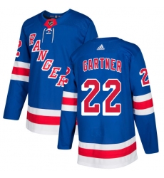 Men's Adidas New York Rangers #22 Mike Gartner Premier Royal Blue Home NHL Jersey