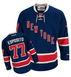 Youth Reebok New York Rangers #77 Phil Esposito Authentic Navy Blue Third NHL Jersey