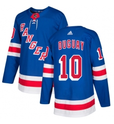 Men's Adidas New York Rangers #10 Ron Duguay Premier Royal Blue Home NHL Jersey
