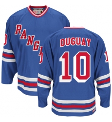 Men's CCM New York Rangers #10 Ron Duguay Premier Royal Blue Heroes of Hockey Alumni Throwback NHL Jersey
