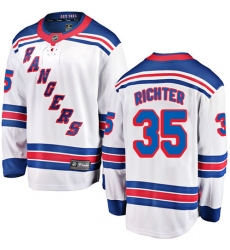 Youth New York Rangers #35 Mike Richter Fanatics Branded White Away Breakaway NHL Jersey