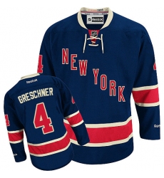 Youth Reebok New York Rangers #4 Ron Greschner Authentic Navy Blue Third NHL Jersey