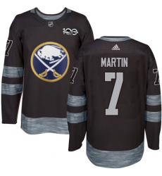 Men's Adidas Buffalo Sabres #7 Rick Martin Authentic Black 1917-2017 100th Anniversary NHL Jersey