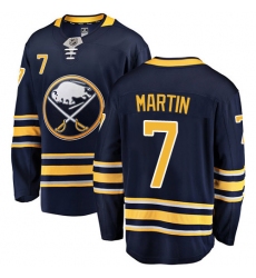 Men's Buffalo Sabres #7 Rick Martin Fanatics Branded Navy Blue Home Breakaway NHL Jersey