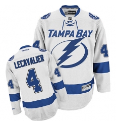 Men's Reebok Tampa Bay Lightning #4 Vincent Lecavalier Authentic White Away NHL Jersey