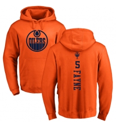 NHL Adidas Edmonton Oilers #5 Mark Fayne Orange One Color Backer Pullover Hoodie