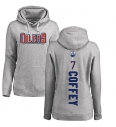 NHL Women's Adidas Edmonton Oilers #7 Paul Coffey Ash Backer Pullover Hoodie