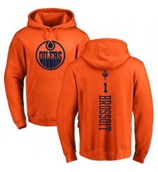 NHL Adidas Edmonton Oilers #1 Laurent Brossoit Orange One Color Backer Pullover Hoodie