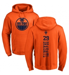 NHL Adidas Edmonton Oilers #29 Leon Draisaitl Orange One Color Backer Pullover Hoodie
