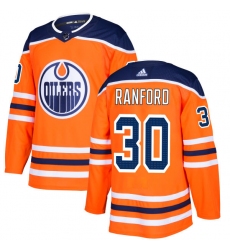 Youth Adidas Edmonton Oilers #30 Bill Ranford Authentic Orange Home NHL Jersey