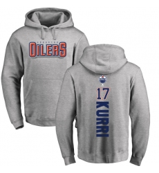 NHL Adidas Edmonton Oilers #17 Jari Kurri Ash Backer Pullover Hoodie