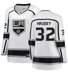 Women's Los Angeles Kings #32 Kelly Hrudey Authentic White Away Fanatics Branded Breakaway NHL Jersey