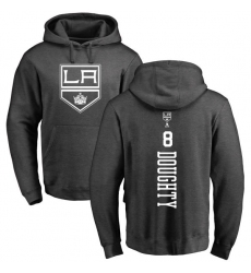 NHL Adidas Los Angeles Kings #8 Drew Doughty Charcoal One Color Backer Pullover Hoodie