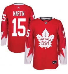 Men's Reebok Toronto Maple Leafs #15 Matt Martin Premier Red Alternate NHL Jersey