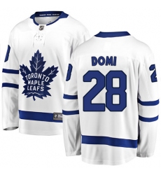 Men's Toronto Maple Leafs #28 Tie Domi Fanatics Branded White Away Breakaway NHL Jersey
