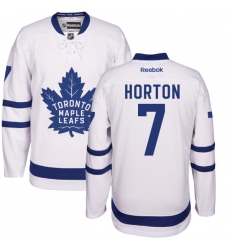 Men's Reebok Toronto Maple Leafs #7 Tim Horton Authentic White Away NHL Jersey