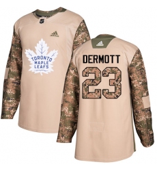 Men's Adidas Toronto Maple Leafs #23 Travis Dermott Authentic Camo Veterans Day Practice NHL Jersey