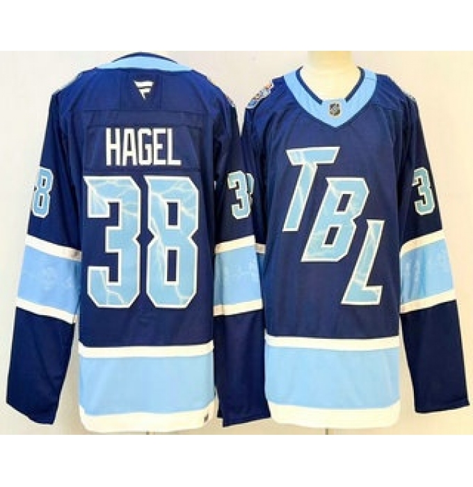 Men's Tampa Bay Lightning #38 Brandon Hagel Blue 2026 Stadium Series Authentic Jersey
