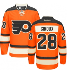 Men's Reebok Philadelphia Flyers #28 Claude Giroux Premier Orange New Third NHL Jersey