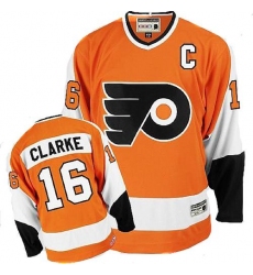 Men's CCM Philadelphia Flyers #16 Bobby Clarke Premier Orange Throwback NHL Jersey