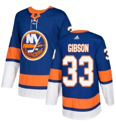 Men's Adidas New York Islanders #33 Christopher Gibson Premier Royal Blue Home NHL Jersey
