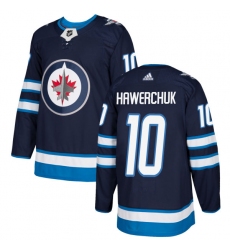Youth Adidas Winnipeg Jets #10 Dale Hawerchuk Premier Navy Blue Home NHL Jersey