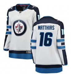 Women's Winnipeg Jets #16 Shawn Matthias Fanatics Branded White Away Breakaway NHL Jersey