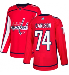 Youth Adidas Washington Capitals #74 John Carlson Authentic Red Home NHL Jersey