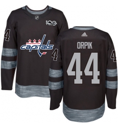 Men's Adidas Washington Capitals #44 Brooks Orpik Authentic Black 1917-2017 100th Anniversary NHL Jersey
