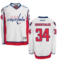 Men's Reebok Washington Capitals #34 Jonas Siegenthaler Authentic White Away NHL Jersey