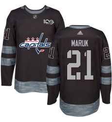 Men's Adidas Washington Capitals #21 Dennis Maruk Premier Black 1917-2017 100th Anniversary NHL Jersey
