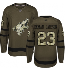 Youth Adidas Arizona Coyotes #23 Oliver Ekman-Larsson Authentic Green Salute to Service NHL Jersey